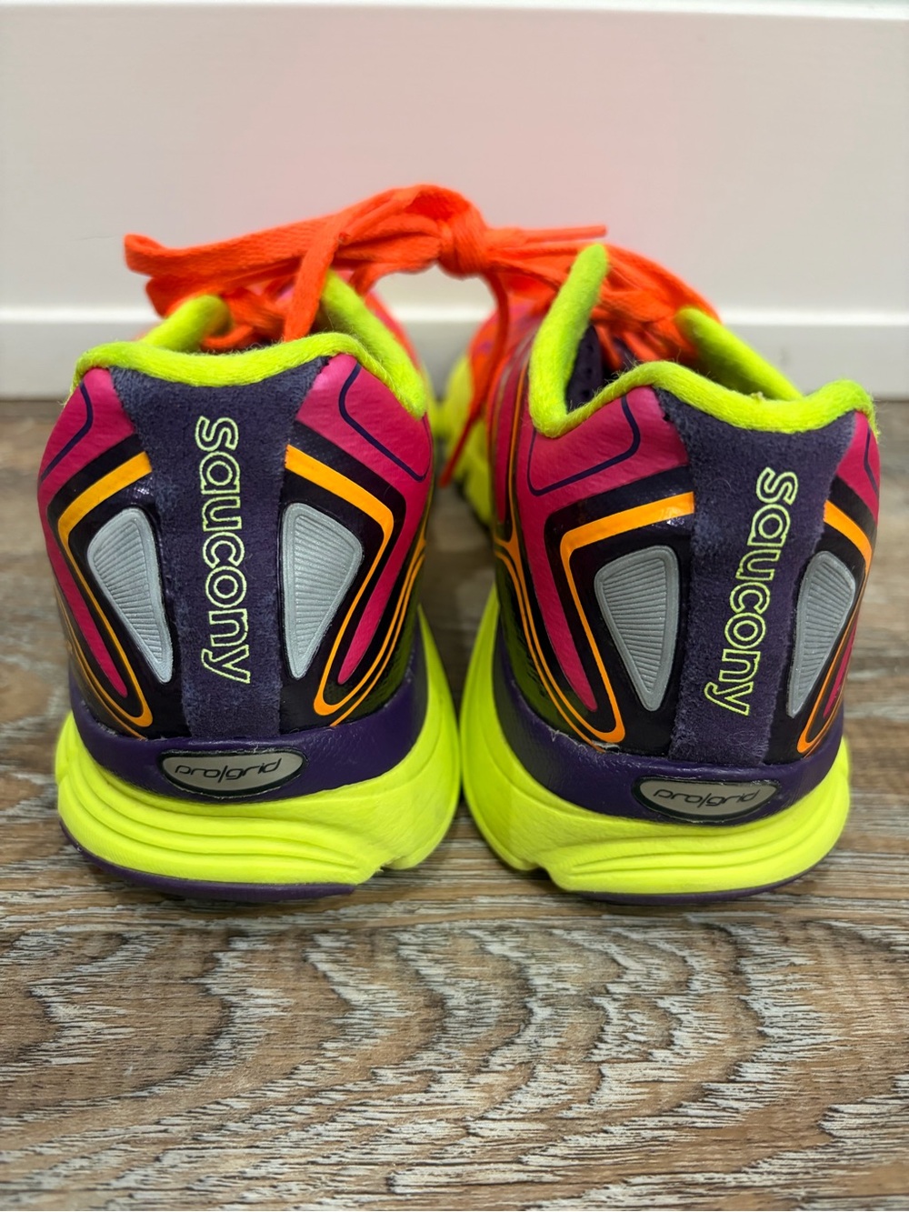Saucony Women's Athletic Shoe - Pink, Orange & Neon Yellow, Women’s 7.5 - Picture 3 of 6
